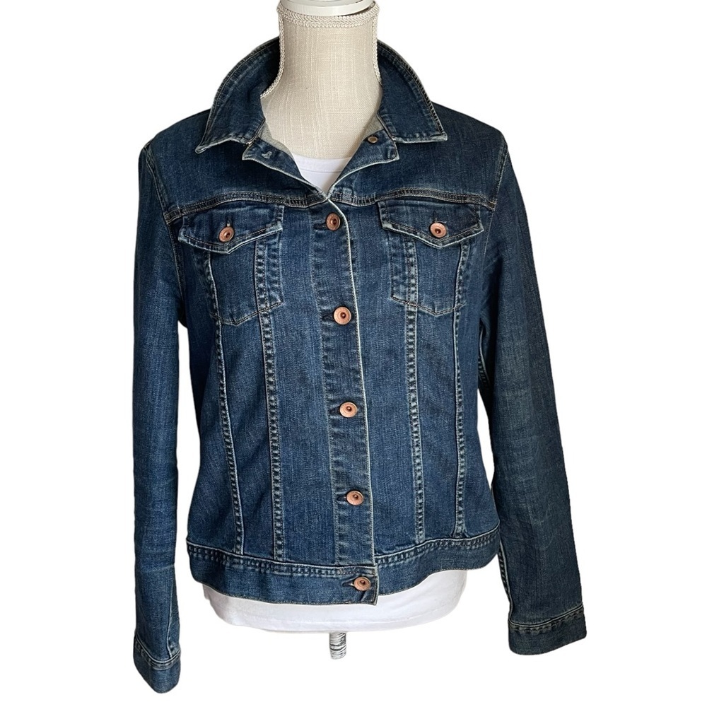 Lannds' End Denim Jean Jacket Size: M